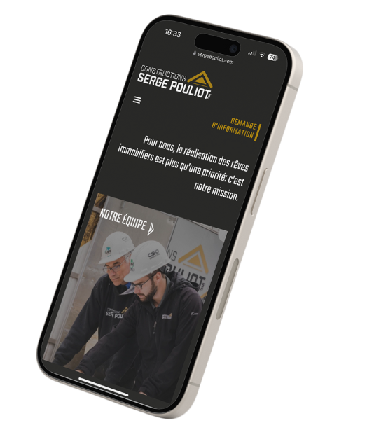 Coup d'oeil sur le site web que nous avons développé pour Constructions Serge Pouliot.